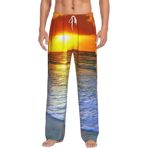 Pyjama à carreaux avec poches pour homme pantalon en polaire chaud
