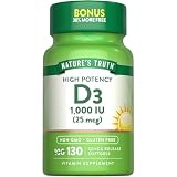 Nature's Truth Vitamin D3 1000 IU Softgels | High Potency Formula | 25 mcg | Non-GMO & Gluten Free Supplement