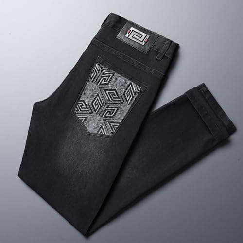 Jeans Pants Trousers Denim Spring and Autumn Men's Stretch Slim Fit Classic Printed Casual2