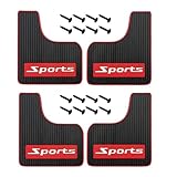 SWPHRT 4PCS Car Mud Flaps, Flexible Rubber Sport Vehicle Mudflaps Mudguard Splash Guard with Hardware, Automotive Exterior Front & Rear Protection Accessories, Universal for Pickup Truck SUV