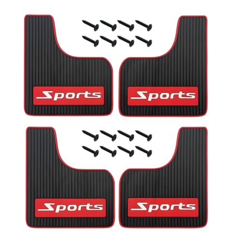 SWPHRT 4PCS Car Mud Flaps, Flexible Rubber Sport Vehicle Mudflaps Mudguard Splash Guard with Hardware, Automotive Exterior Front & Rear Protection Accessories, Universal for Pickup Truck SUV