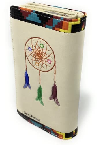 Shag Wear Native Wolf Large Animal Wallet for Women and Teen Girls Vegan Faux Leather 7" Beige2