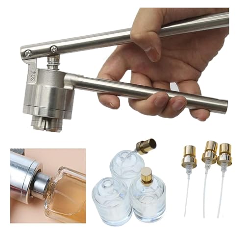 Crimpadora manual de botellas de perfume de acero inoxidable, máquina de sellado manual para botellas de 13 mm, 15 mm, 18 mm, 20 mm con mango largo ergonómico Q52