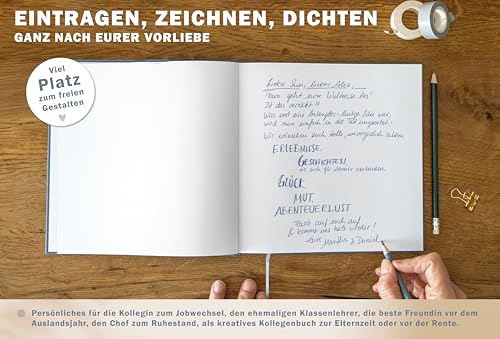 Eine der Guten Abschiedsbuch für Kollegen, Lehrer, Freunde - Danke für die fabelhafte Zeit - als Abschiedsgeschenk, 100 Blanko Seiten, Hardcover, Blau Rosa, 120 g FSC Papier, klimaneutral