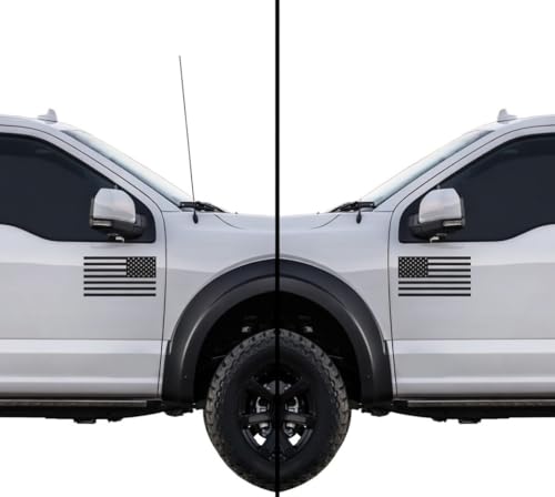 Image of American US Flag [Pick Color /Size] Vinyl Decal Sticker for Laptop /Car /Truck /Window /Bumper (10in Subdued Pair, Matte Dark Gray)