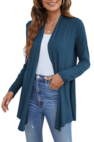 Image of Ladlop Women's Lightweight Open Front Cardigans Long Sleeve Casual Soft Drape Fall Cardigan
