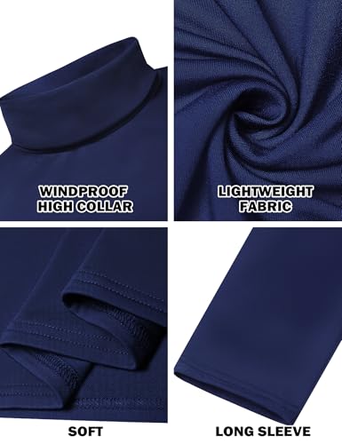 Image of Men's Turtleneck Casual Basic High Neck Long Sleeve T Shirts Half Neck Lightweight Pullover Sweater
