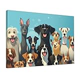 Photo Gallery trsgksqp stampe artistiche da parete con un grande gruppo di cani, decorazione da parete moderna incorniciata pronta da appendere su tela pittura a olio extra large decorazione per la casa per bagno Photo Gallery trsgksqp stampe artistiche da parete con un grande gruppo di cani, decorazione da parete moderna incorniciata pronta da appendere su tela pittura a olio extra large decorazione per la casa per bagno
