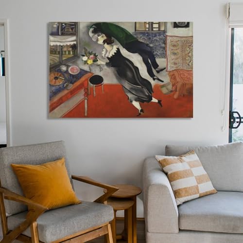 Marc Chagall impression sur toile tableau moderne de chambre décoration murale 40x60 - 6