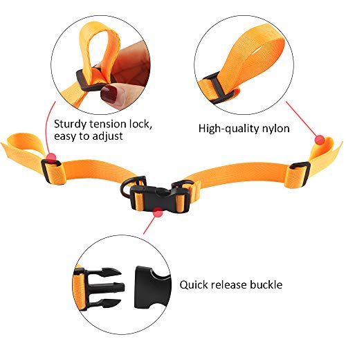 Chudian Pack of 6 Chest Strap for Backpack, School Bag, School Backpack, Children's Adjustable, Universal Nylon Chest Strap with Buckle for Jogging and Hiking (Black, Pink, Orange), Pink - Image 5