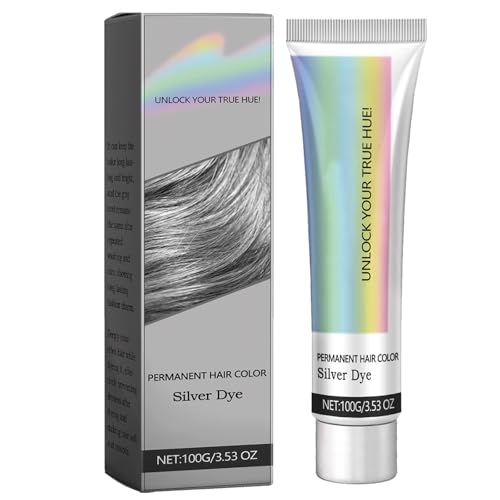 Cera temporal para el cabello gris plateada,Cera de pelo colorida de color unisex para hombres y mujeres,Pomada natural de cera temporal de color de cabello,Simple y conveniente,Fácil de usar,100g