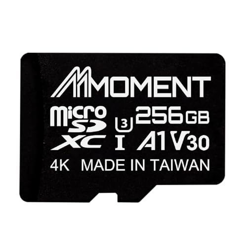Image of MMOMENT MM13 Jolly 256GB Micro SDXC Card, A1, UHS-I, U3, V30, Class 10 Compatible, Read Up to 100 MB /s, Write Up to 70 MB /s, SD Adapter Included