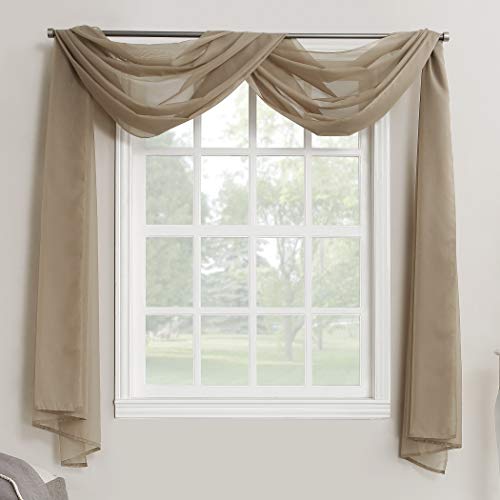 Megachest TAILORED VOILE WINDOW SCARF PELMET (taupe, 56"X197"X1 Panel), W 56" x L 197" (1 Panels) - Image 2