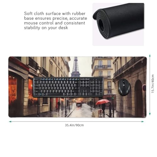 Large Desk Mat tapete para escritorio negro 89.9x39.9 cm miniatura 3