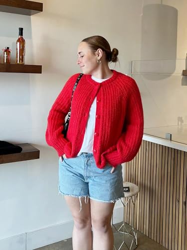 YKR Womens Fall Cardigan Sweater Long Sleeve Chunky Knit Open Front Button Loose Casual Cardigan Coat3