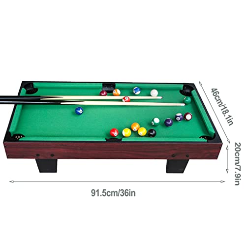 Ifoyo 36-Inch Billiard Table, Mini Pool Table, Tabletop Snooker Game Set Portable Pool Table With Cues, Balls, Racking Triangle – Green Felt #TOP6