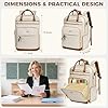 MATEIN Laptop Rucksack Damen 15,6 Zoll mit Abnehmbar Kühlfach, Lehrer Rucksack Damen mit USB Ladeanschluss Dokumentenmappe A5, Schulrucksack Teenager Arbeitsrucksack 2 in 1 für Uni Schule, Büro, Beige #3