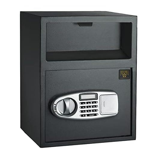 PARAGON LOCK & SAFE Digital Depository Safe – Electronic Drop Box with Keypad, 2 Manual Override Keys – Deposit Cash Easily – For Home or Business