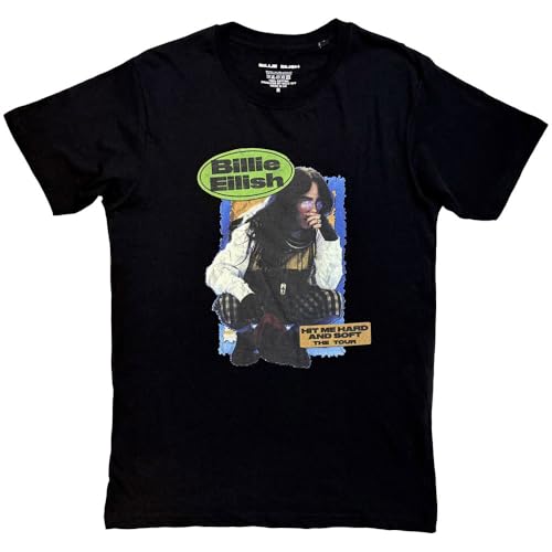 T-shirt noir Billie Eilish Hit Me Hard and Soft Tour de qualité supérieure
