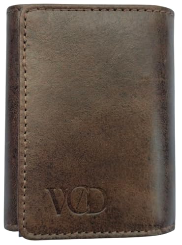 Men’s Leather Wallet – Trifold Design with Pop-Up Button and Push Lock System, 8 Card Slots, RFID Blocking, Multiple Compartments – Genuine Leather – Compact and Lightweight