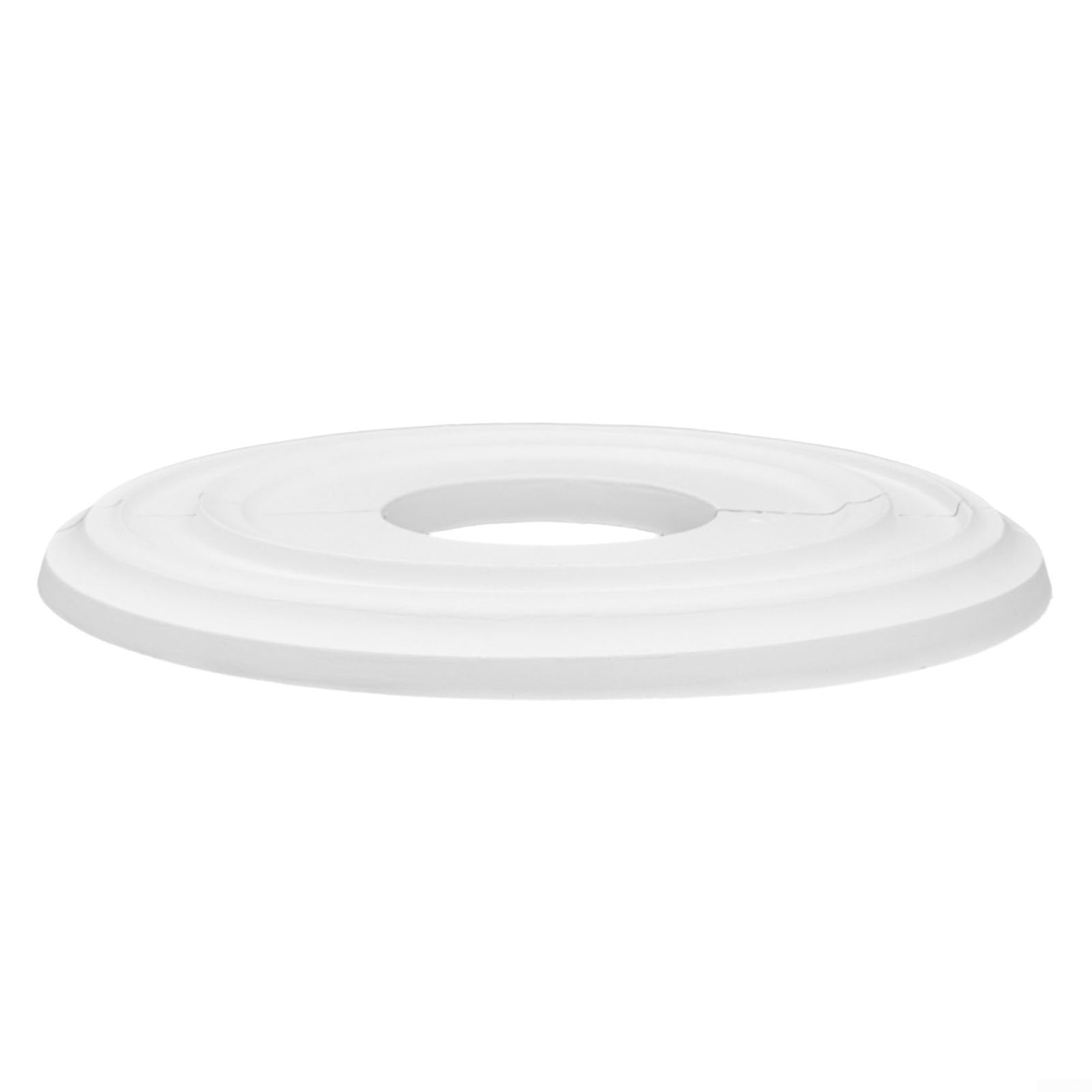 Medaglione rotondo da soffitto bianco diametro esterno 30,5 cm, rosone da soffitto in PU modellato diviso per lampade e ventilatori, piastra di copertura decorativa ai fori