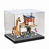 Boîte Vitrine Acrylique Transparent pour Collection Lego Figurine Maquette,Amélioré Présentoir Boîte d'affichage Rangement Anti-Poussière avec Base pour Jouet Mini Figurines(Noir, 20x20x20cm)