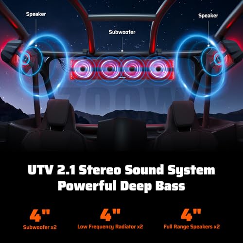 Ehaho 2.1CH Stereo UTV Sound Bar