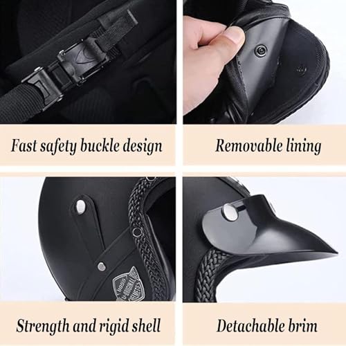 Casque jet vintage Bluetooth intégré avec lunettes moto