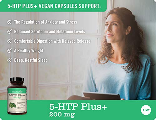 Naturewise 5-Htp 200Mg Mood Support, Natural Sleep Aid Promotes A Normal Weight, Easy-To-Digest Delayed Release Capsules Enhanced W/ Vitamin B6, Non-Gmo (2 Month Supply - 60 Count) #TOP6