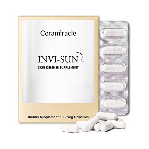 Ceramiracle Invi-Sun Skin Sun Defense Beauty Supplement | Reduce Redness, Boost Skin's Natural Sun Resilience, Prevent Wrinkles | Nutroxsun, Resveratrol | Natural, Cruelty Free | 30 Day Supply