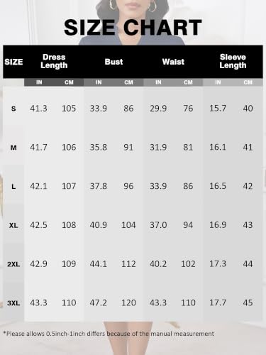 Image of PinkPatty Women's Casual A-line Midi Dresses 3 /4 Sleeve V Neck Fit and Flare Dress with Pockets