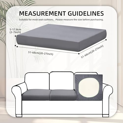 Image of BIETYONE 8Pcs Stretch Patio Cushion Covers,Outdoor Couch Covers Replacement,Outdoor Couch & Sofa Slipcovers,for Patio Furniture Cushion Covers,Washable Reusable Furniture Protector (Gray, Cover Only)