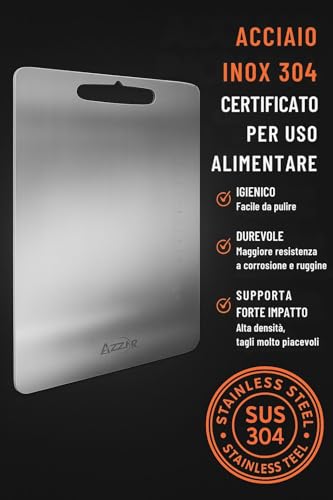 Planche à découper en acier inoxydable 304 robuste AZZAR - 5