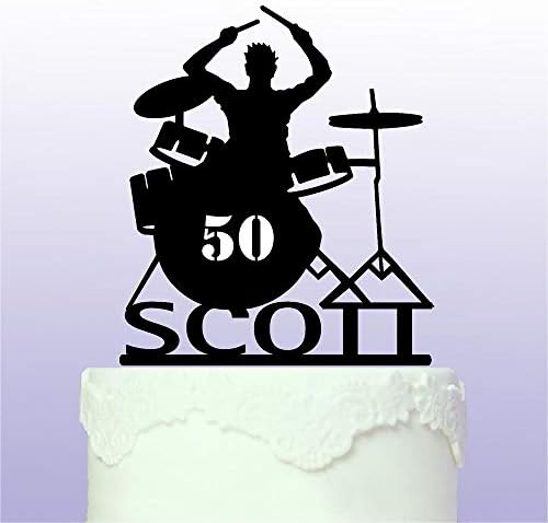 Personalised Drummer Cake Topper - Drums