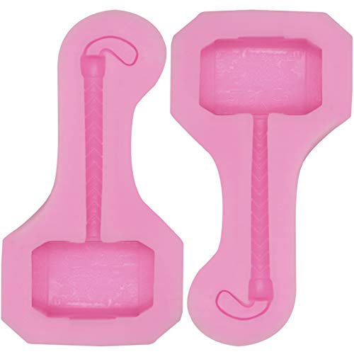 HengKe 2 peças moldes de silicone em forma de martelo para festa de jogo de papel, para pudim, muffi