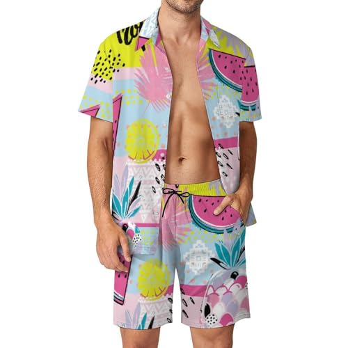 Chemise Hawaïenne Homme Ensemble Plage Léger pour l'Été