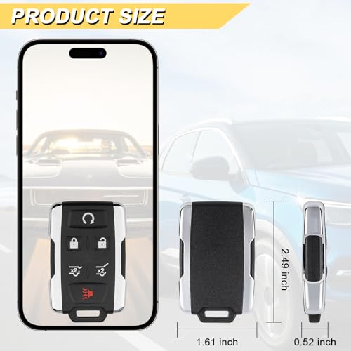 Vurkcy Key Fob Replacement for 2014-2020 Chevrolet Suburban Tahoe & GMC Yukon/Yukon XL Car Keyless Entry Remote Control, M3N-32337100, 6 Btn, 2Pcs by Vurkcy - Image 4