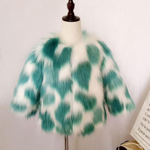 Girls Winter Faux Fur Long Sleeves Shrug Coat Wedding Birthday Party Dress Cover Up Jacket2
