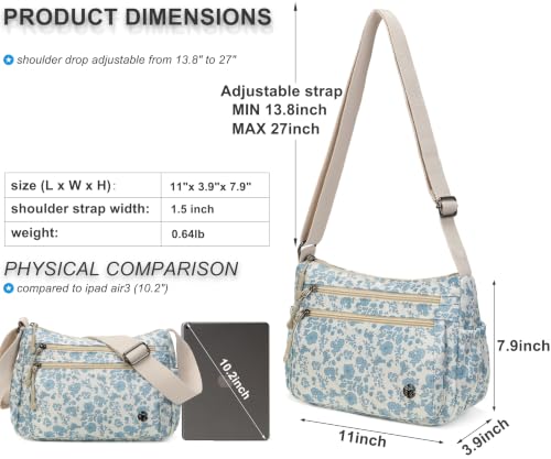 Image of Pealwel Casual Crossbody Bag with Anti Theft Pocket - Women Lightweight Water-Resistant Purse Bag