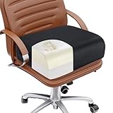 ROYALAY Thickened Booster Chair Cushions, Seat Cushions for Office Chairs for Long Sitting, Memory Foam Seat Cushion with Carry Handle for Trucks, Car, Office Chair, Home, Wheelchair(17x18x6,Black)