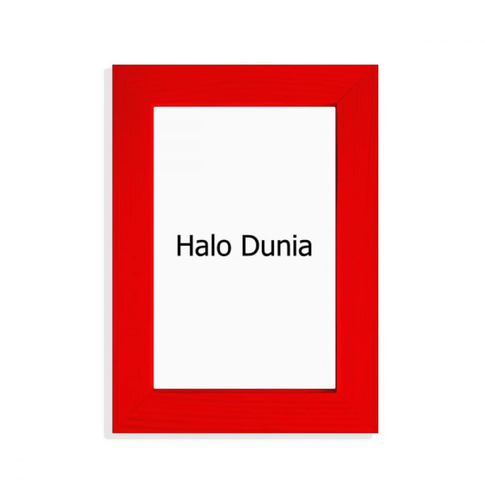 Cadre photo rouge Hello World Indsia pour habiller votre salon moderne
