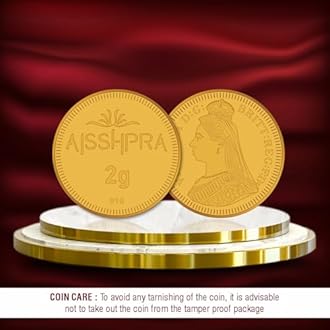 Aisshpra 22K (916) Gold Coin | Bar, Bullion | Certified Purity with Gift Box | Ideal for Diwali, Dhanteras, Akshaya Tritiya, Wedding Gifting & Investment