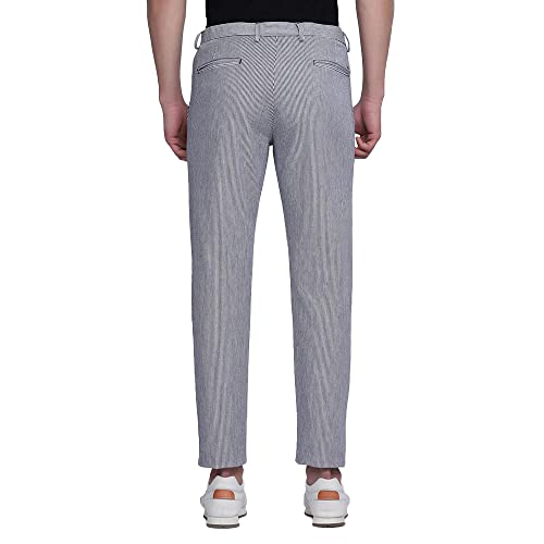 Image of blackberrys Stripes Cotton Stretch Slim Men's Trousers