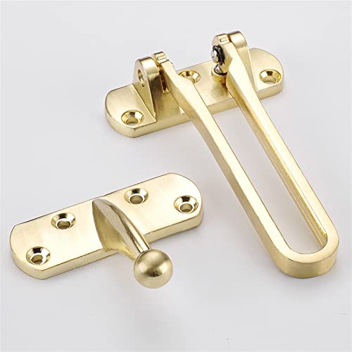 Zinc Alloy Hasp Latch Lock Door Chain Theft Clasp Window Cabinet Locks Tools for Home Hotel Hardware 1Pcs(Brushed Silver)