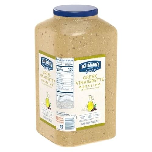 Hellmann's Greek Vinaigrette Salad Dressing Jug Gluten Free, No Artificial Flavors or added MSG, 1 gallon (Pack of 4)