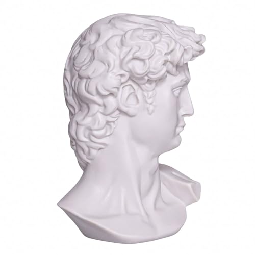 Cabeza de estatua clásica de mármol David de Miguel Ángel 15 cm miniatura 3