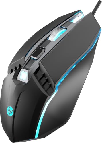 Image of HP M370 Wired Gaming Mouse with RGB Lighting; 7200 DPI; 6 Buttons; Ergonomic Desing for Professional Gamers; 1 Year Warranty; Black; 0.129kg (D69ZRAA)