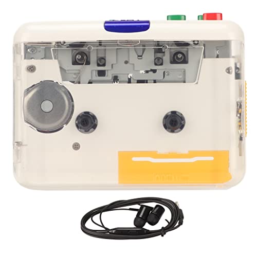 Tomantery Convertidor de Casete a MP3 Sonido Estéreo de Alta Fidelidad Portátil para Ventiladores de Reproductor de Cinta Material ABS Blanco