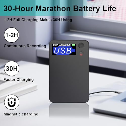 Image of AI Voice Recorder, Transcribe & Summarize by ChatGPT, Digital Recorder Device with Playback for Lectures, Meetings, Calls, Support 107 Languages, 64GB Memory, APP Control