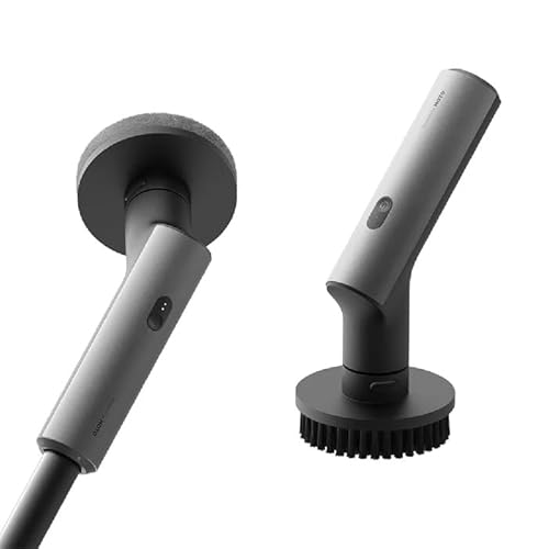 HOTO 電動スピンスクラバー 電動 掃除ブラシ コードレス 2段階回転速度 IPX7防水 6種類交換ブラシ 90-120cm伸縮ロッド 低騒音 Type-C充電 MAX90分使用 軽量 コンパクト 家庭用 年末 掃除用具
